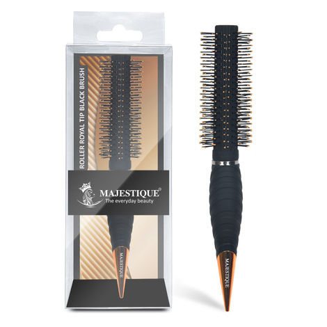Buy Majestique Pro Roller Round Hair Brush | Soft Synthetic Bristles | Use as Blow Drying, Hair Styling , Wet & Dry - Black - 1 Pc-Purplle