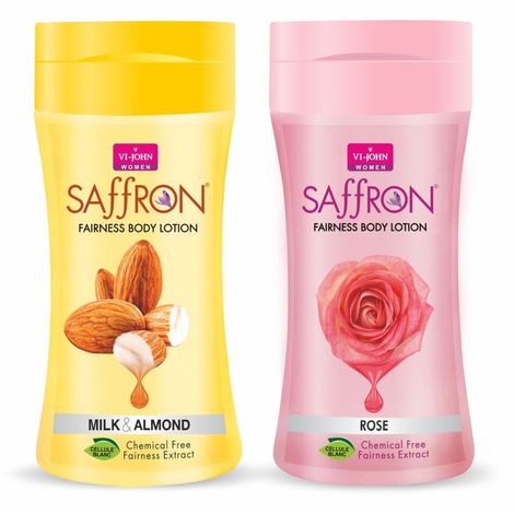 Buy VI - JOHN Women Rose and Milk Almond Skin -Ageing Non greasy Chemical Free Fairness Extract Saffron Fairness Body Lotion Enriched with Vitamin E, moisturizes skin upto 48 hour(pack of 2,250 Ml Each)-Purplle