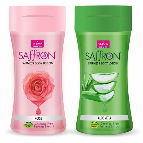 Buy VI-JOHN Women Rose And Aloe Vera Skin -Ageing Non greasy Chemical Free Fairness Extract Saffron Fairness Body Lotion Enriched with Vitamin E, moisturizes skin upto 48 hour (pack of 2,250 ml Each)-Purplle