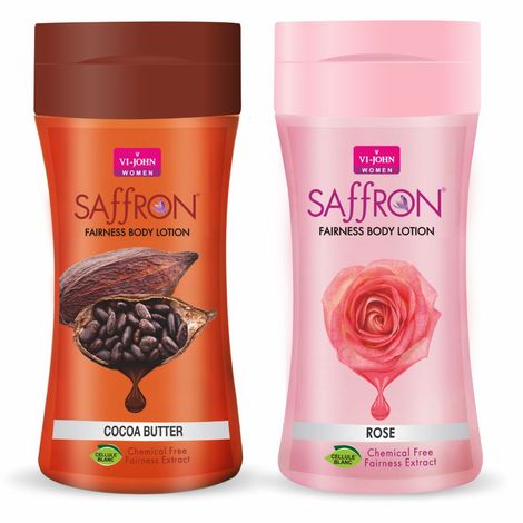Buy VI-JOHN Women Rose And Cocoa Butter Skin -Ageing Non greasy Chemical Free Fairness Extract Saffron Fairness Body Lotion Enriched with Vitamin E, moisturizes skin upto 48 hour (pack of 2,250 ml Each)-Purplle