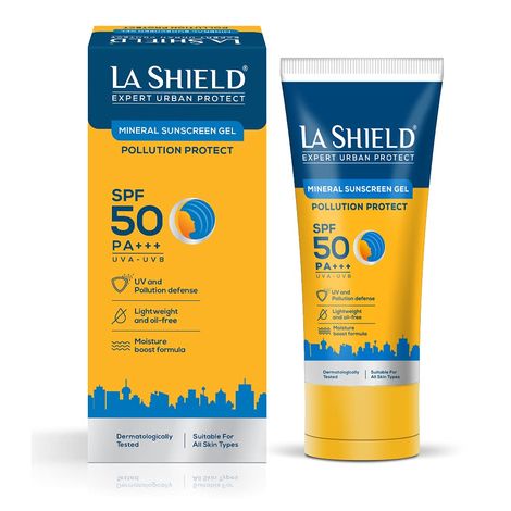 Buy La Shield Pollution Protect Mineral Sunscreen Gel SPF 50-Purplle