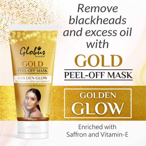 Buy Globus Remedies Gold Peel Off Mask Enriched with Vitamin-E, For Golden Glow & Radiance,100gGlobus Naturals Gold Peel Off Mask Enriched with Vitamin-E, For Golden Glow & Radiance,100g-Purplle