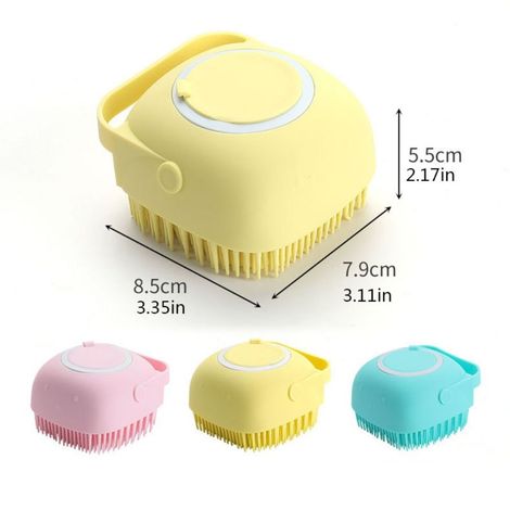 Buy Trendzie Skin Care Silicone Bath Body Brush Shower Scrubber with Dispenser for Men, & Women (Assorted Color) 1 Pc-Purplle