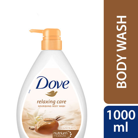 Buy Dove Relaxing Shea Butter Body Wash with Vanilla for Soft Skin, Soothing Scent, 1L-Purplle