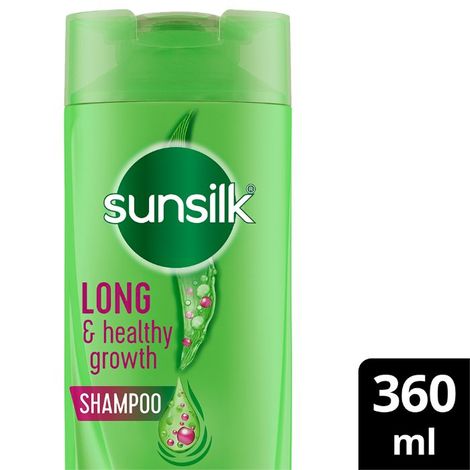 Buy Sunsilk Long and Healthy Growth Shampoo With Biotin, Milk Protein and Argan Oil For Healthy Looking and Long hair, 360 ml-Purplle