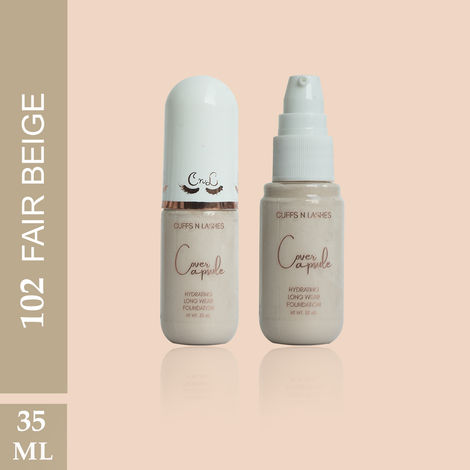 Buy Cuffs N Lashes Cover Capsule Hydrating Foundation, Porcelain 101 - 35 ml-Purplle