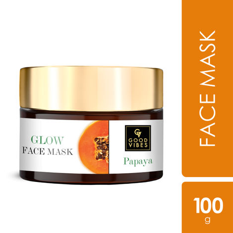 Buy Good Vibes Papaya Glow Face Mask | Brightening, Lightens Scars | With Basil | No Parabens, No Sulphates, No Mineral Oil, No Animal Testing (100 g)-Purplle