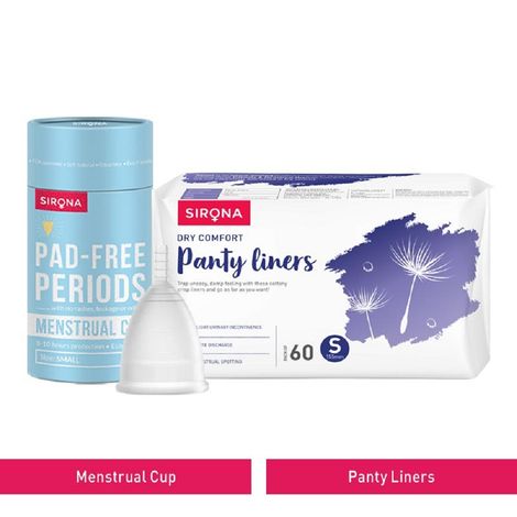 Buy Sirona FDA Approved Reusable Menstrual Cup (Small) with Ultra-Thin Premium Panty Liners (S) 5 Pcs-Purplle
