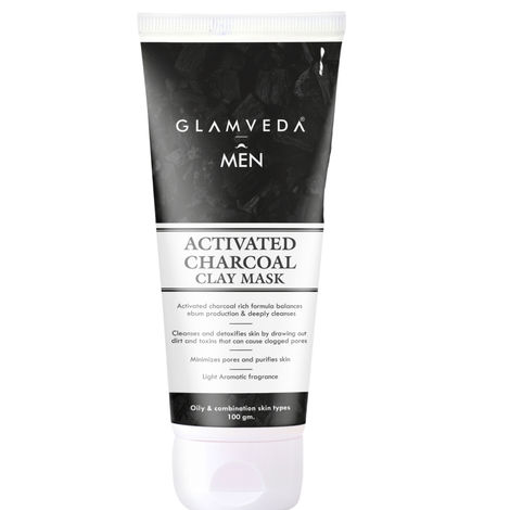Buy Glamveda Men Activated Charcoal Detox Clay Mask (100 ml)-Purplle
