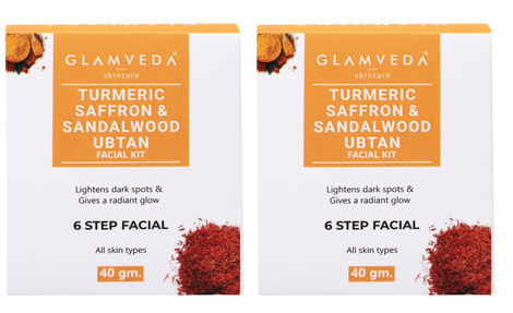 Buy Glamveda Turmeric Saffron & Sandalwood Ubtan Facial Kit (Pack Of 2) (80 g)-Purplle