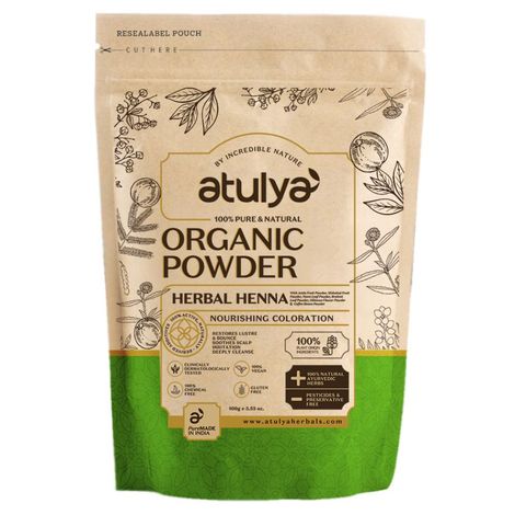 Buy Atulya Organic Powder Herbal Henna 100 gm-Purplle