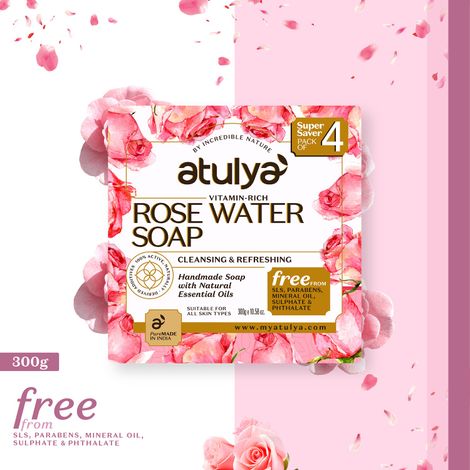 Buy Atulya Soap Rose Water Value Pack-300 gm-Purplle