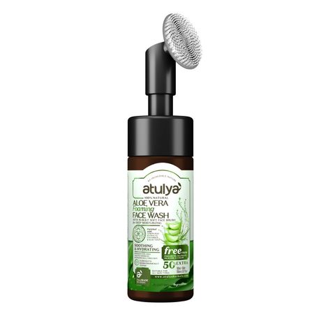 Buy Atulya Aloe Vera Foaming Face Wash With In-Built Soft Face Brush 150 ml-Purplle