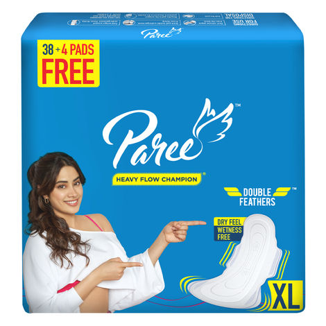 Buy Paree Dry Feel XL Sanitary Pads for Women with Leakage Protection and Quick Absorbption - 42 Pads (280mm)-Purplle