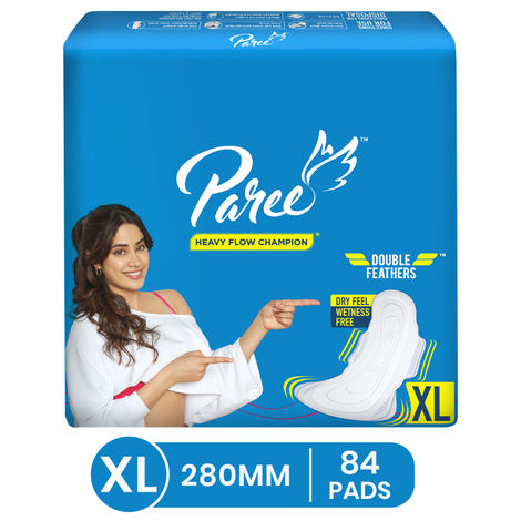 Buy Paree Dry Feel XL Sanitary Pads for Women with leakage Protection and Quick Absorbption - 84 Pads (280mm)-Purplle