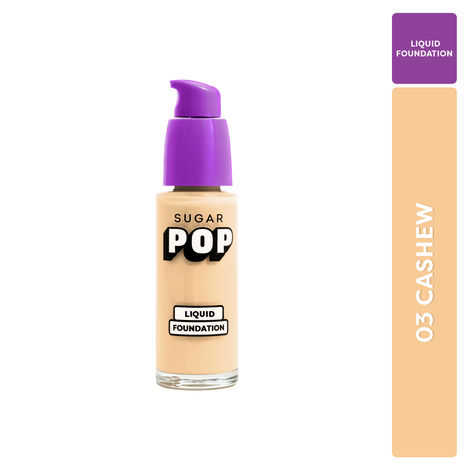 Buy SUGAR POP Liquid Foundation - 01 Cashew - 30 ml | Water Resistant | Lasts Upto 10 Hrs | Super Matte | Full Coverage-Purplle