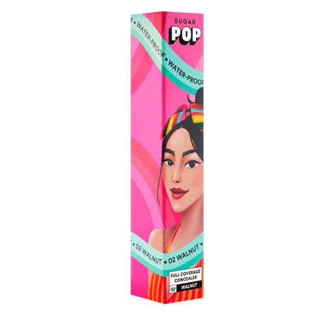 Buy SUGAR POP Full Coverage Cream For All Skin Types Concealer 02 Walnut For Medium To Wheatish Skin Tone | Waterproof | Easy To Blend | Rich Matte Finish | 4 Ml, Pack Of 1-Purplle