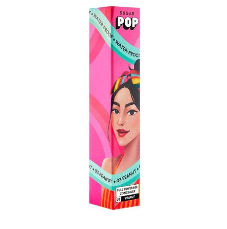 Buy SUGAR POP Full Coverage Concealer Cream For All Skin Types 03 Peanut For Medium To Dusky Skin Tone | Waterproof | Easy To Blend | Rich Matte Finish | 4 Ml, Pack Of 1-Purplle