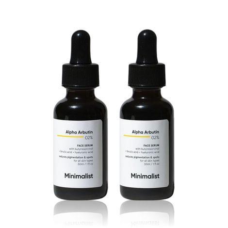 Buy Minimalist 2% Alpha Arbutin Face Serum for Pigmentation Acne Marks & Dark Spots Removal With Hyaluronic Acid 30ml Pack Of 2-Purplle