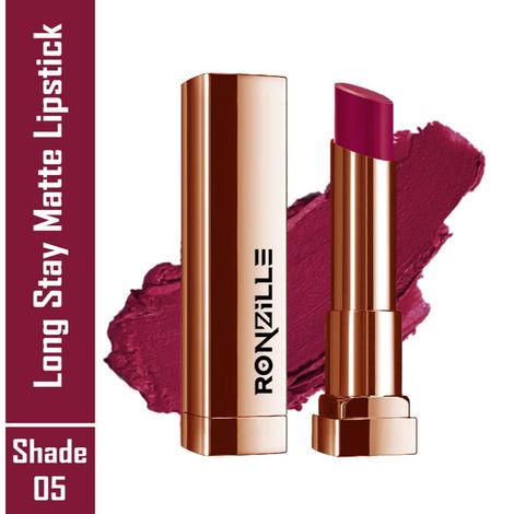 Buy Ronzille RC Long Stay Creamy Matte Lipstick With Intense Colour -05-Purplle
