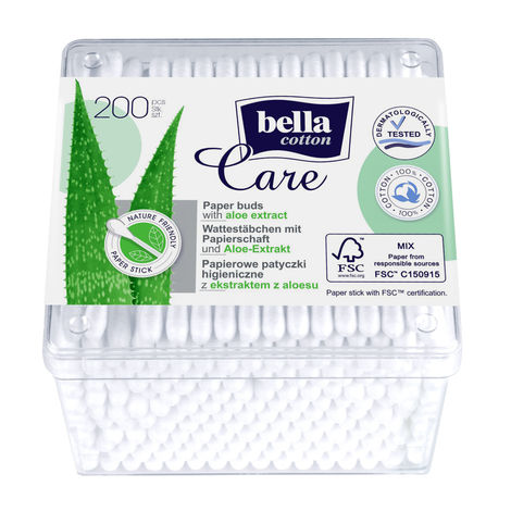 Buy Bella Cotton Buds With Aloe Vera Extract Plastic Box 200 Pcs-Purplle