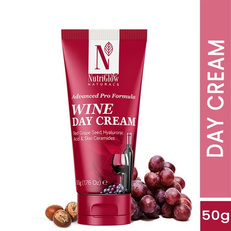 Buy NutriGlow NATURAL'S Advanced Pro Formula Wine Day Cream for Brighter, Glowing Skin with Hyaluronic Acid, All Skin Types, 50 gm-Purplle