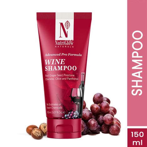 Buy NutriGlow NATURAL'S Advanced Pro Formula Wine Shampoo for Hair fall Control, Sulphate Free Women and Men All Hair Types, 150 ml-Purplle