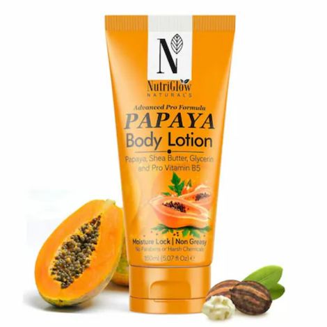 Buy NutriGlow NATURAL'S Advanced Pro Formula Papaya Body Lotion for Daily Use, Hydration, Moisture Lock Shea Butter, 150 ml-Purplle