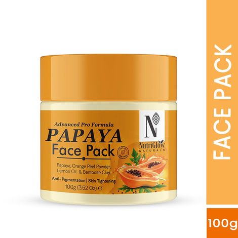 Buy NutriGlow NATURAL'S Advanced Pro Formula Papaya Face pack, Clay Based, Skin Lightening For Dry & Oily Skin, 100gm-Purplle