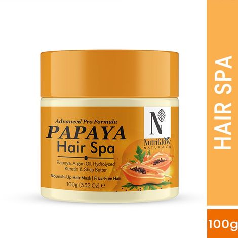 Buy NutriGlow NATURAL'S Advanced Pro Formula Papaya Hair Spa with Argan Oil, Hydrolyzed Keratin for Shiny & Bouncy Hair All Hair types, 100 gm-Purplle