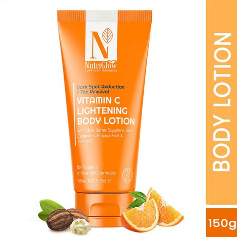 Buy Nutriglow Advanced Organics Vitamin C Lightening Body Lotion for Deep Moisture, Brightening- Men and Women, 150 ml-Purplle