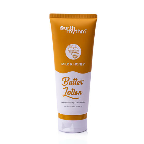 Buy Earth Rhythm Milk & Honey Butter Lotion|Deeply Nourishes, Soothes Skin, Improves Skin Elasticity| for All Skin Types|for Face & Body| Men & Women - 200 ML-Purplle