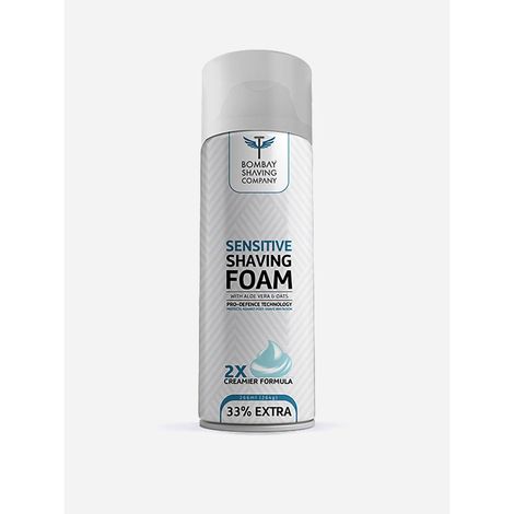 Buy Bombay Shaving Company Sensitive Shaving Foam, 266 ml | (33% Extra) with Aloe Vera & Oats-Purplle