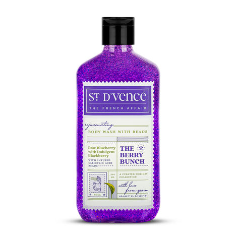 Buy St. D'vence The Berry Bunch Body Wash with Salicylic Acid Beads- Controls Body & Back Acne | Sulphates & Paraben Free-Purplle