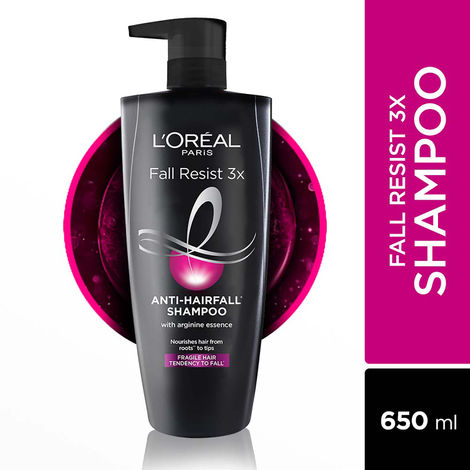 Buy L'Oreal Paris Fall Resist 3X Anti-Hairfall Shampoo (650 ml)-Purplle