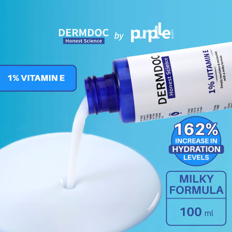 Buy DERMDOC by Purplle 1% Vitamin E Milky Toner (100ml) | toner for dry skin | soft, supple, bouncy skin | milky white texture | hydrating toner for face-Purplle