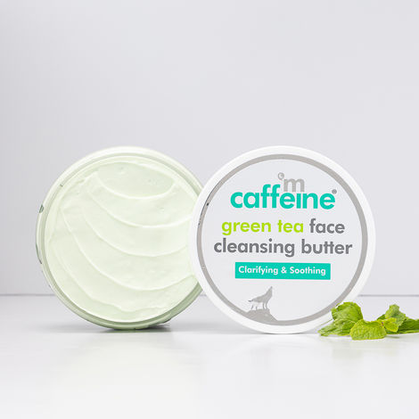 Buy mCaffeine Green Tea Face Cleansing Butter with Shea Butter & Vit E| Moisturizing & Gentle Makeup Remover & Face Cleanser | For All Skin Types - 100g-Purplle