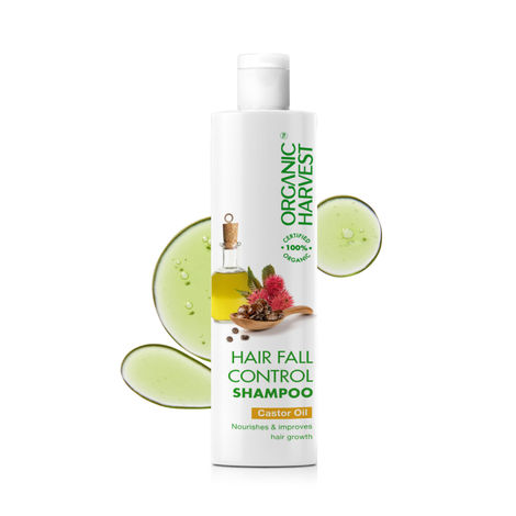 Buy Organic Harvest Hairfall Control Shampoo: Castor Oil | Anti Hair Fall Shampoo for Dry Hair | For Men & Women | 100% American Certified Organic | Sulphate & Paraben-free - 225ml-Purplle