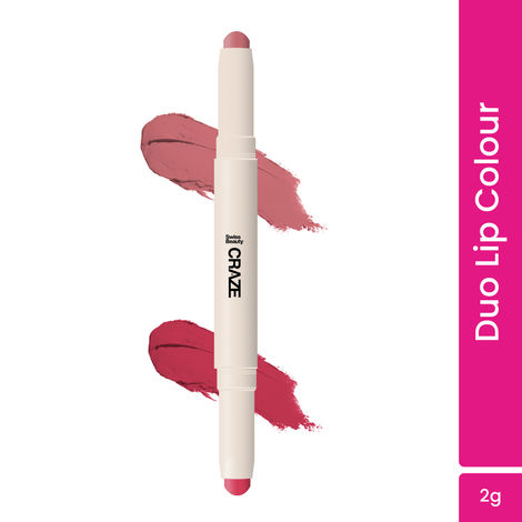 Buy Swiss Beauty CRAZE Duo Lipstick | Non-transfer Lip Colour | 2-in-1 Lip Colour with Satin Matte Finish | 2 Shades in 1 Lipstick | Long-lasting lipstick 04 Terrafic Pink - 2 gm-Purplle