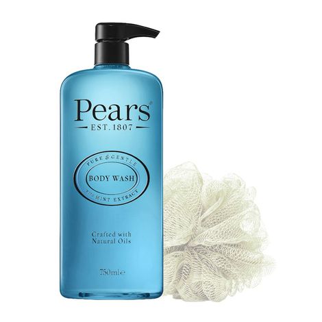 Buy Pears 98% Pure Glycerin Mint Extracts Body Wash,100% Soap Free, 750ml (Free Loofah)-Purplle