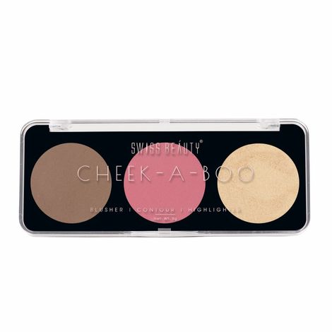 Buy Swiss Beauty Cheek-A-Boo 3 In One Blusher|Contour|Highlighter 01-Purplle