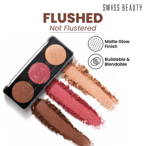 Buy Swiss Beauty Cheek-A-Boo 3 In One Blusher|Contour|Highlighter 03 - 8 gm-Purplle