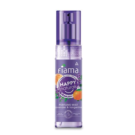 Buy Fiama Happy Naturals Perfume Mists, Lavendar & Tangerine with floral and citrusy notes, 85% Natural origin content, skin friendly PH, long lasting fragrance, 120ml bottle-Purplle
