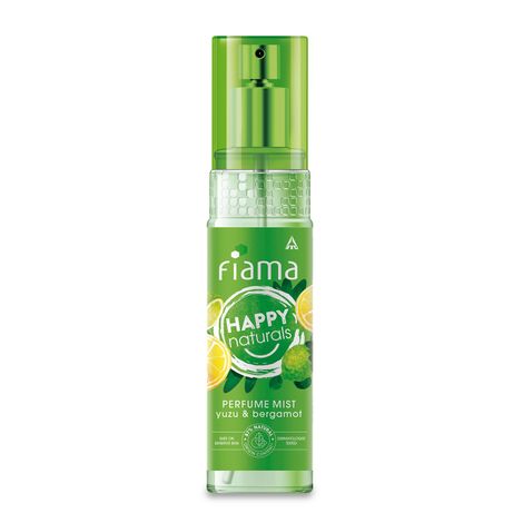 Buy Fiama Happy Naturals Perfume Mists, Yuzu and Bergamot, 87% Natural origin content, skin friendly PH, long lasting fragrance, 120ml bottle-Purplle