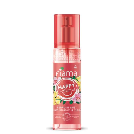 Buy Fiama Happy Naturals Perfume Mists, Plum Blossom and ylang with floral and woody notes, 91% Natural origin content, skin friendly Ph, long lasting fragrance, 120ml bottle-Purplle