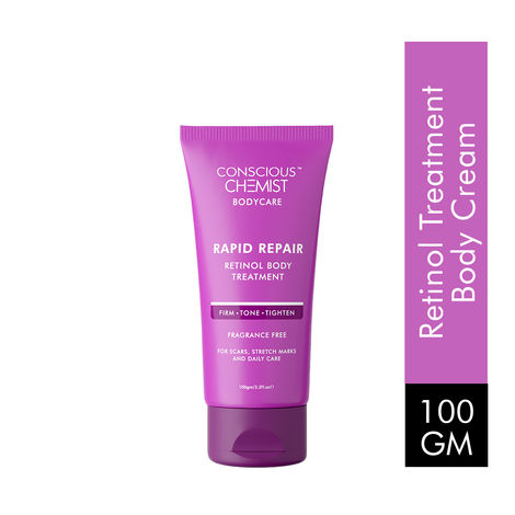Buy Conscious Chemist Retinol Body Treatment Cream | Reduces Stretch Marks, Uneven Skin Tone, Scars | Post Pregnancy & Weight loss care - 100 g-Purplle