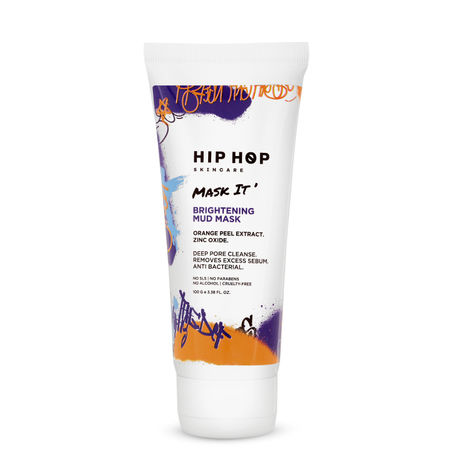 Buy HipHop Skincare Brightening Mud Mask with Glycolic Acid & Orange Peel Extract For Normal to Oily Skin | For Men & Women 100 gm-Purplle