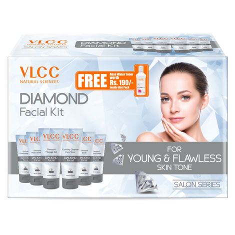 Buy VLCC Diamond Facial Kit + FREE Rose Water Toner Worth (300 g + 100 ml)-Purplle