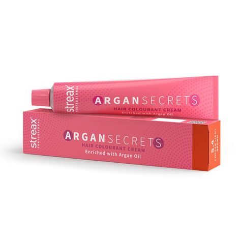 Buy Streax Professional Argan Secret Hair Colourant Cream - Copper Light Brown 5.4 (60 g)-Purplle