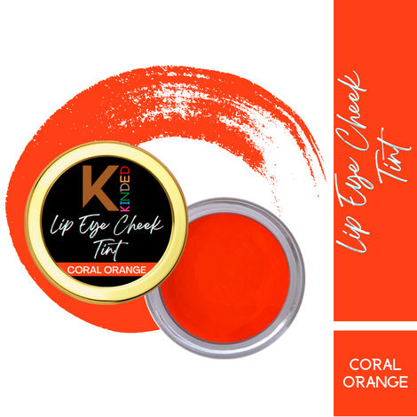 Buy KINDED Lip Eye and Cheek Tint for Women Girls Pigmented Lip Colour Lipstick Tint Balm Eyeshadow Blush with Natural Ingredients Longlasting Moisturizing Nourishing (Creamy Matte Finish, Coral Orange)-Purplle